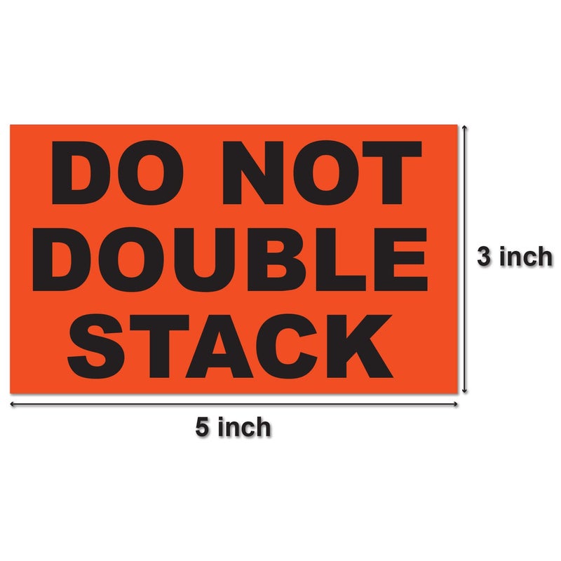 OfficeSmartLabels Do Not Double Stack Labels (5 x 3 inch, Orange - 300 Labels) Warning Do Not Stack Stickers for Shipping Packing & Handling - Image 2